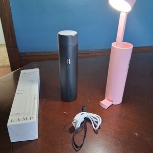 Portable Black and Pink LED Desk Lamp